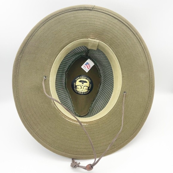 San Diego Zoo Wild Animal‎ Park Safari Hat Tan Khaki Size Medium Made In USA - Picture 6 of 10